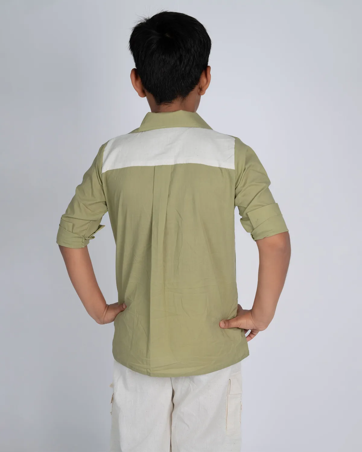 Our Dve Classic Charm completo bambino verde beige cotone