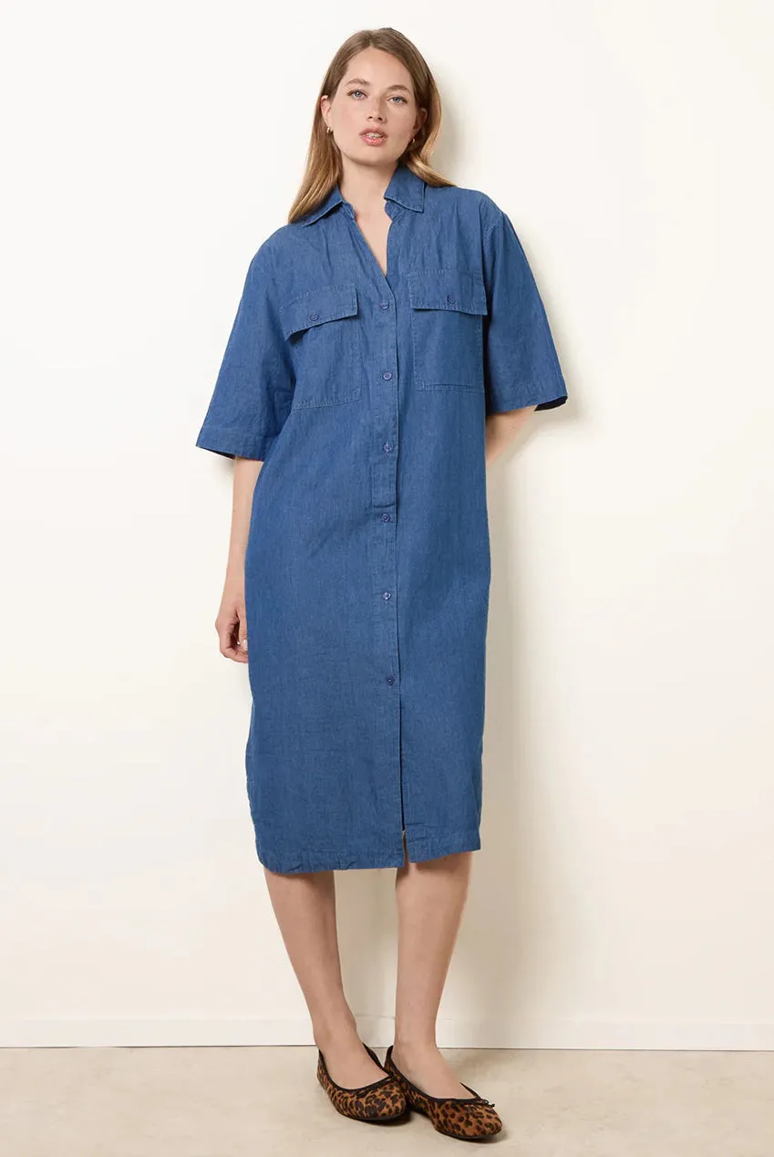 Blue Vanilla abito camicia denim blue cotone taglia unica