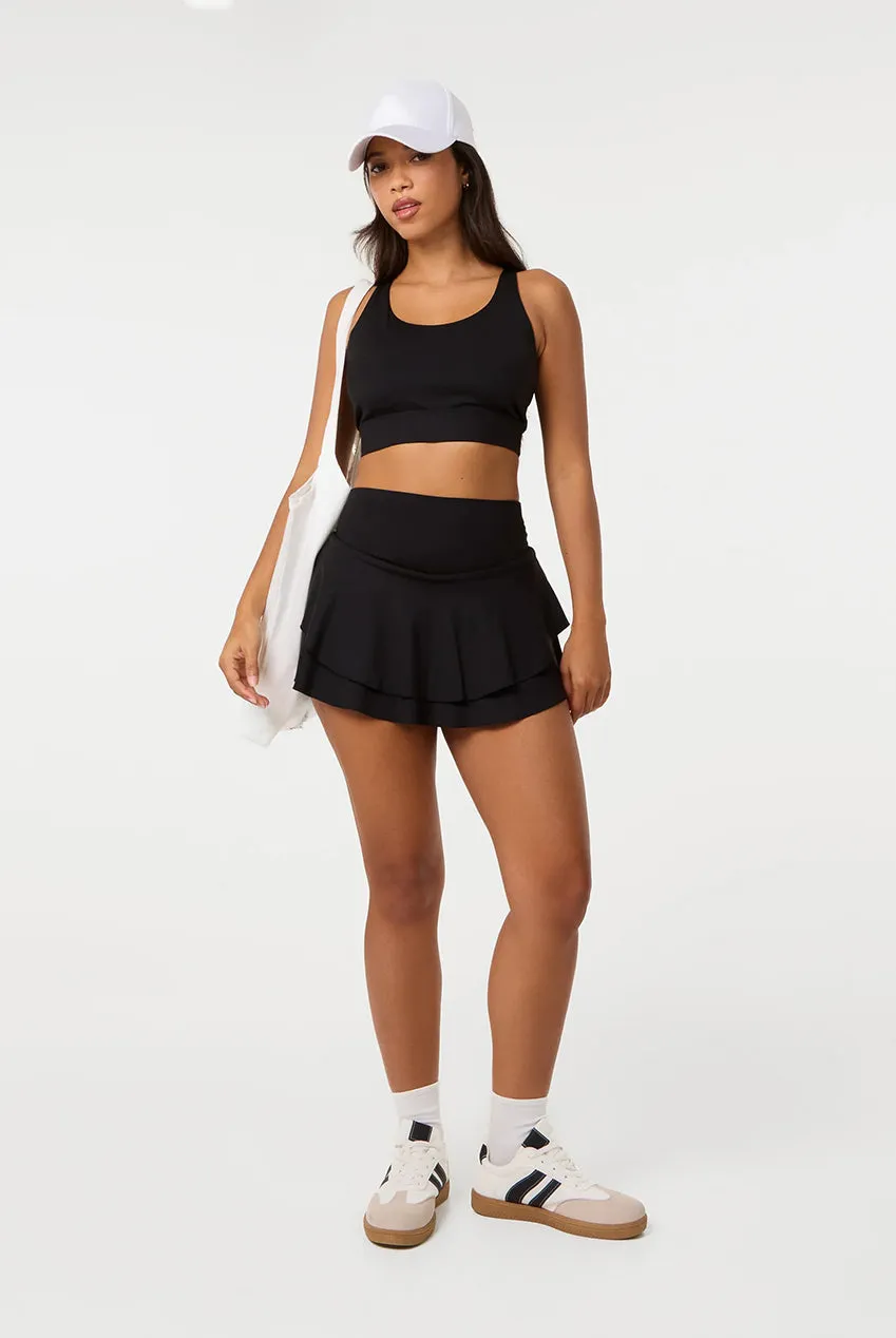 Pink Vanilla Crossback Active crop top nero sportivo