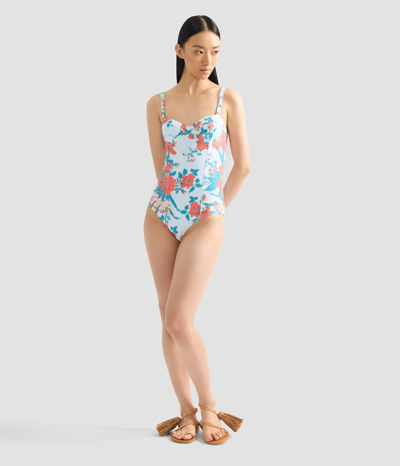 Erdem Floral Print One Piece costume intero papaveri