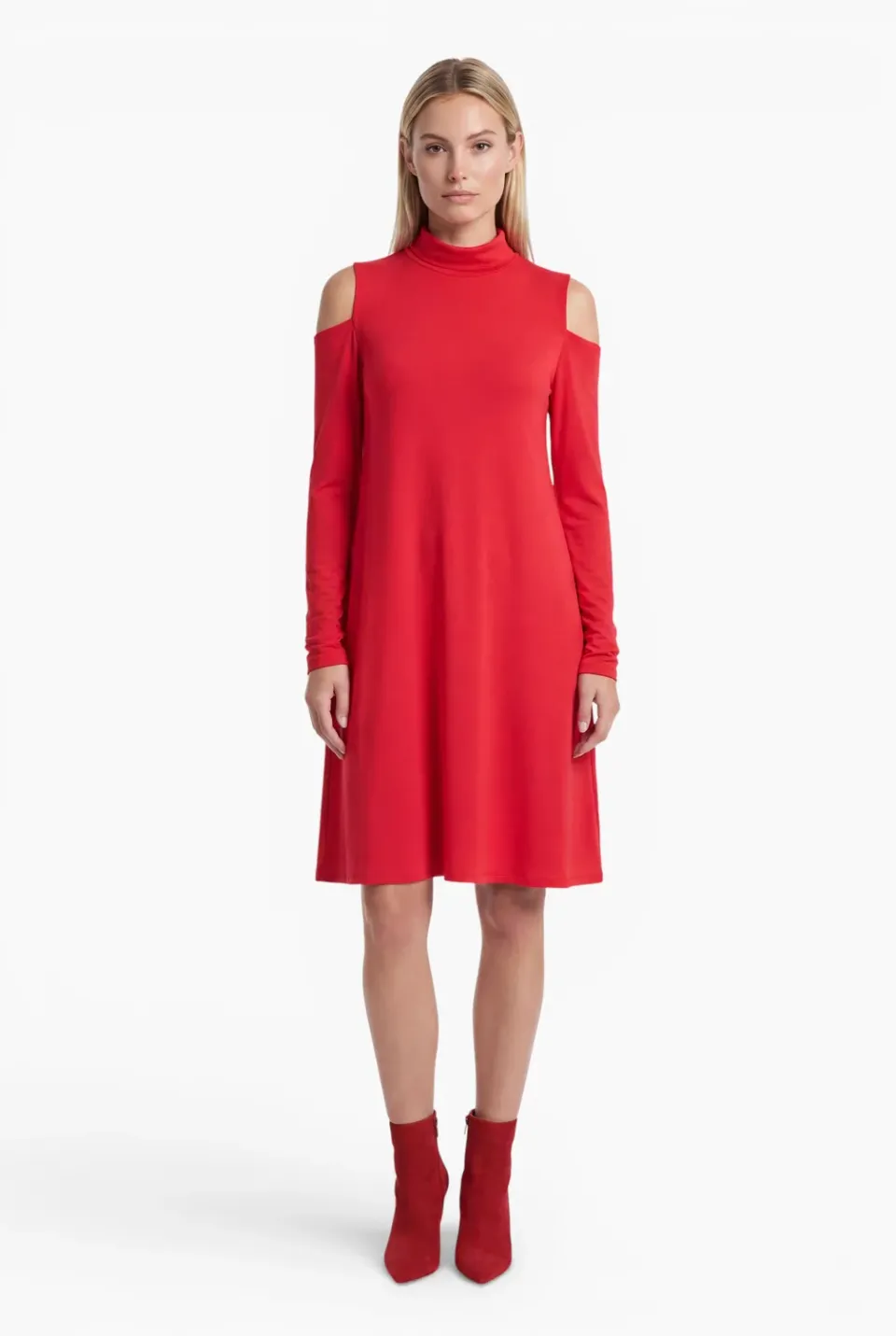 Ana Alcazar Sipala abito ampio rosso jersey