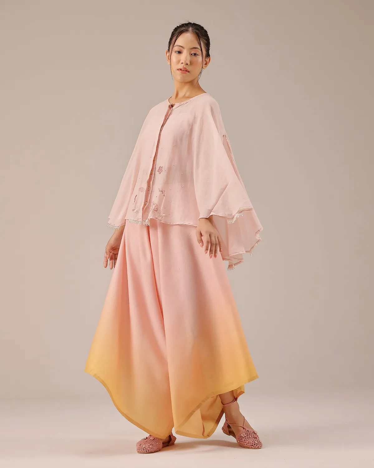 Our Dve Golden Dune pantaloni rosa lino
