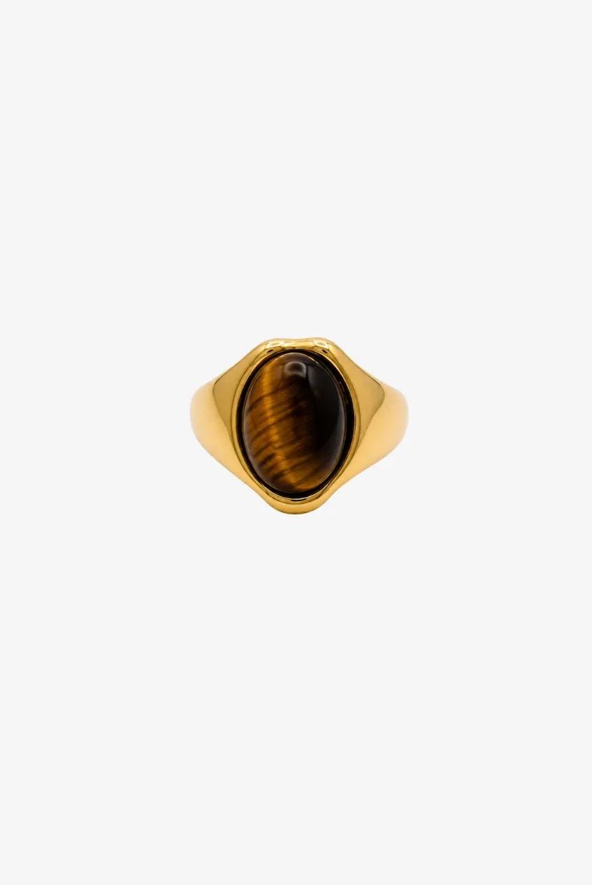 Uchi & Soto Nekomeishi Anello Oro Occhio di Tigre