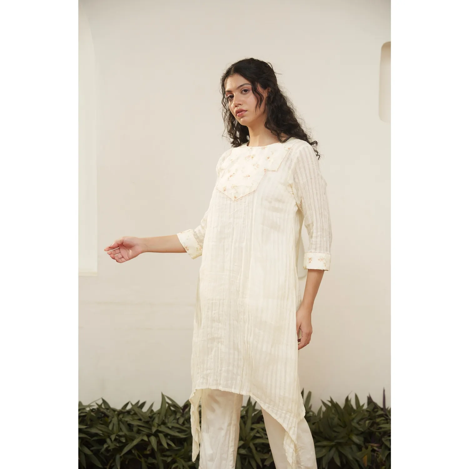 Our Dve Capsule 7 completo beige cotone 2 pezzi