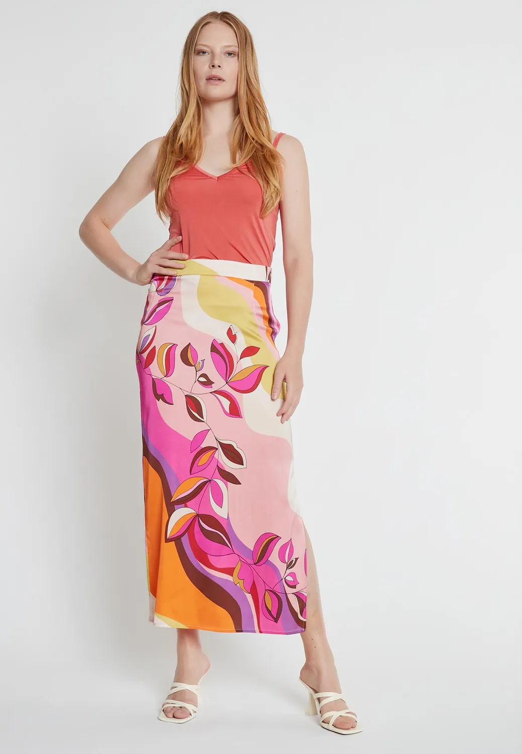 Ana Alcazar Katasy gonna maxi fantasia onde elastica