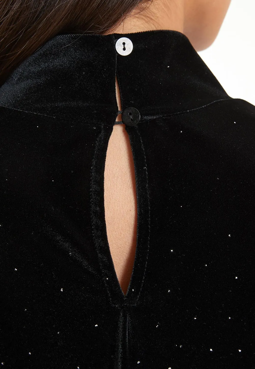 Ana Alcazar Tahana top velluto nero glitter