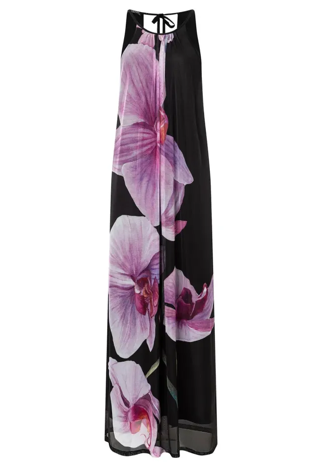 Ana Alcazar Pegala abito lungo orchidee halter