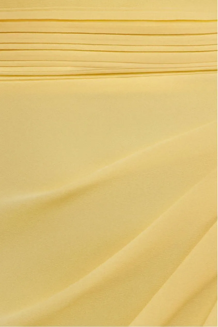 Goddiva Halterneck Thigh Split abito maxi chiffon limone