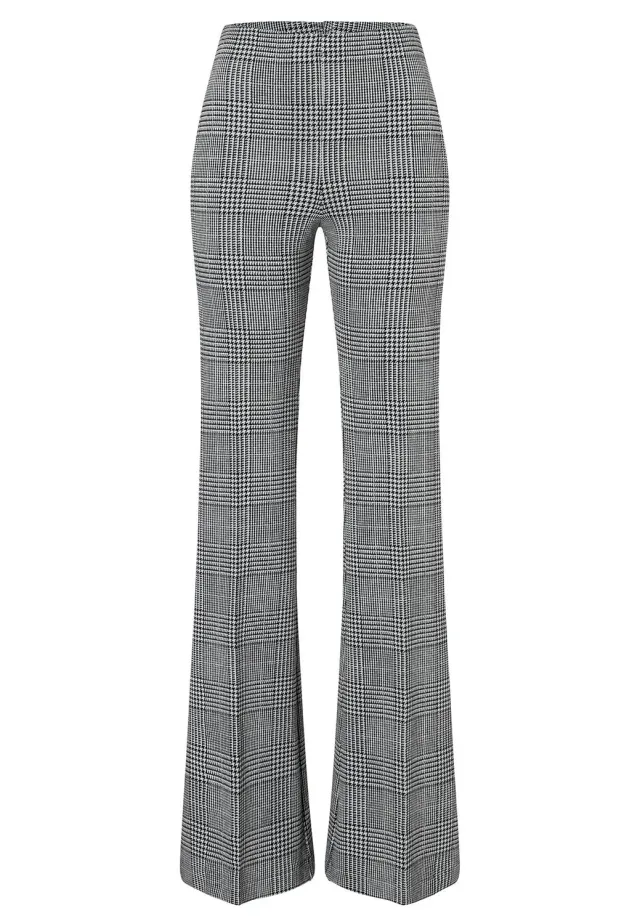 Ana Alcazar Shia pantaloni zampa quadri grigio nero