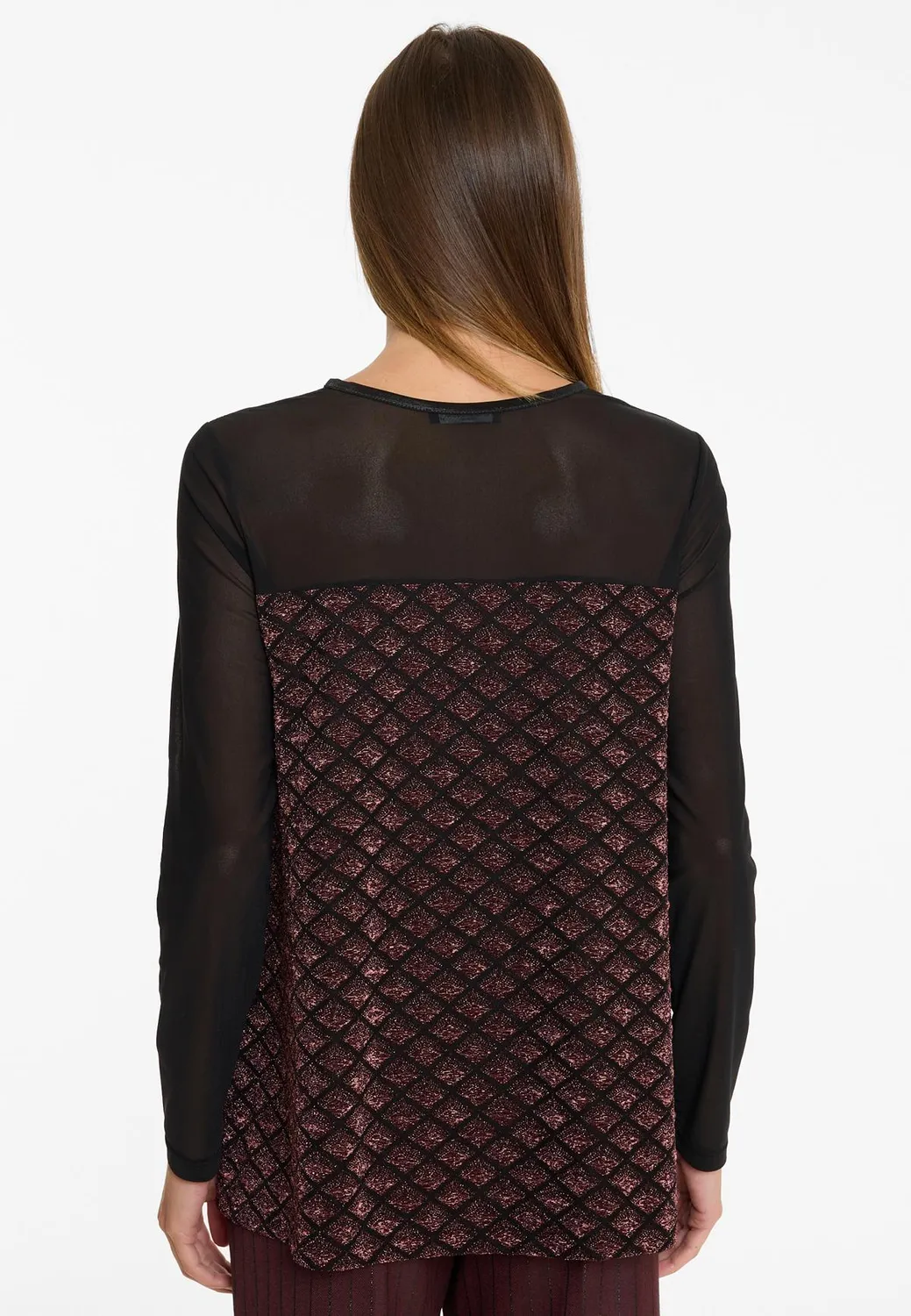 Ana Alcazar Abline top lurex bordeaux nero