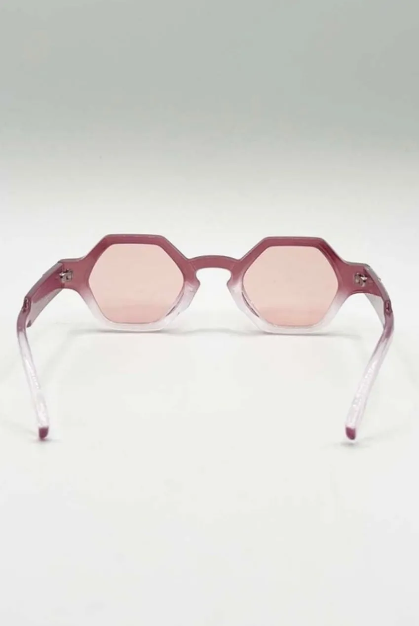 SVNX Round Hexagon SG2501209 occhiali sole rosa UV400