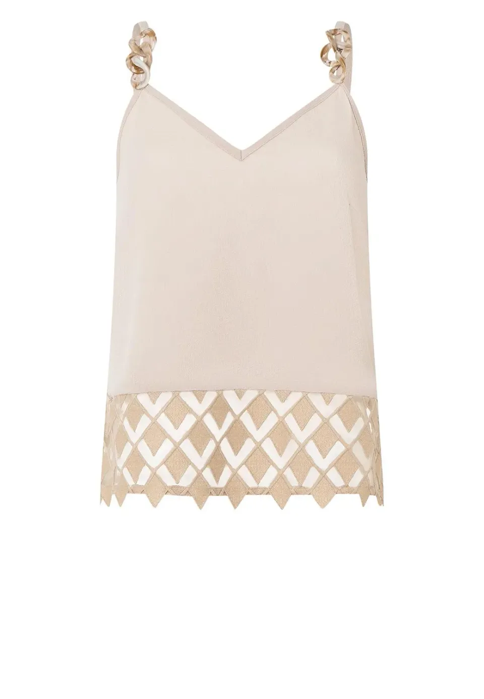 Ana Alcazar Lacela top con pizzo beige