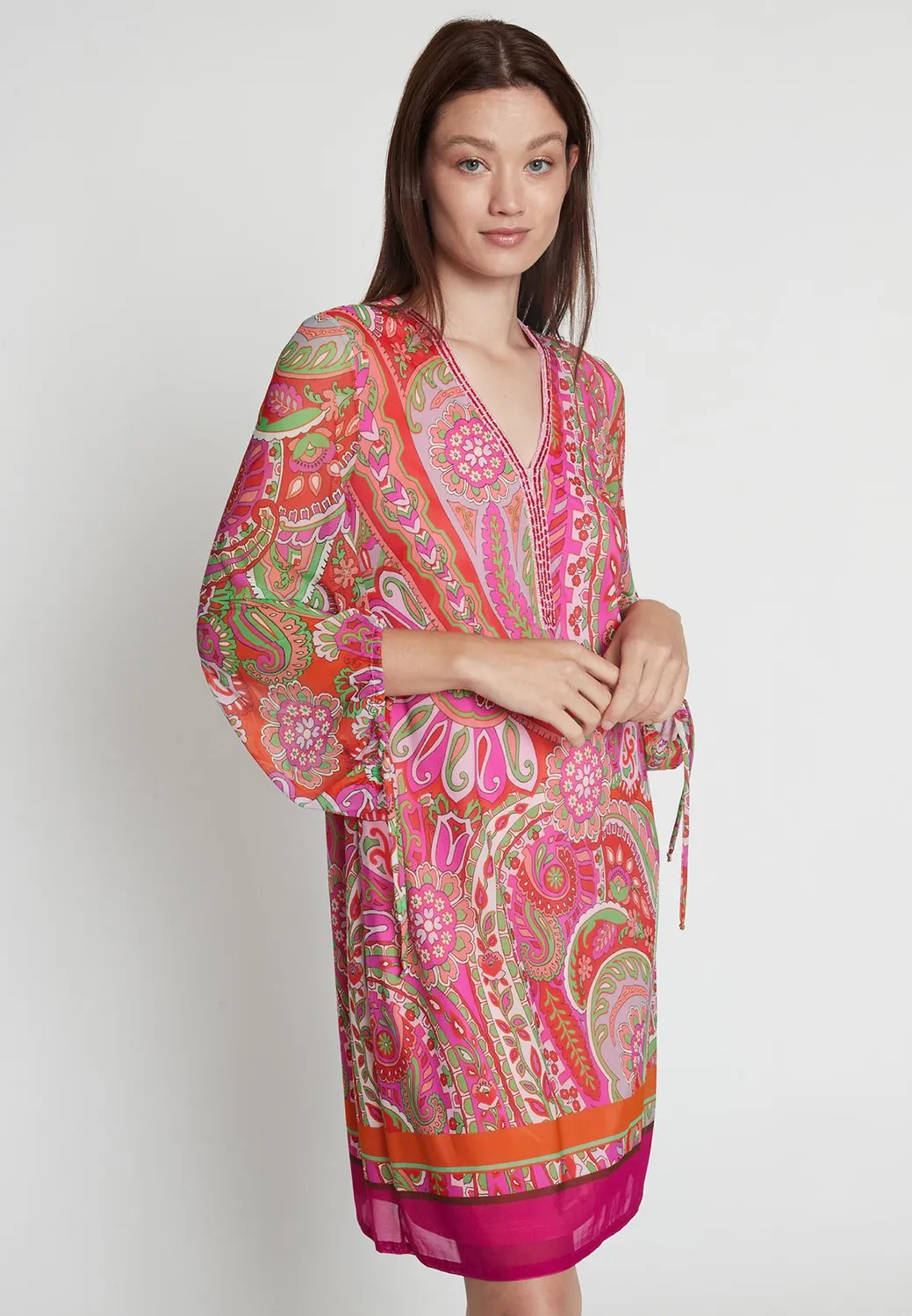 Ana Alcazar Revosy abito corto paisley rosa
