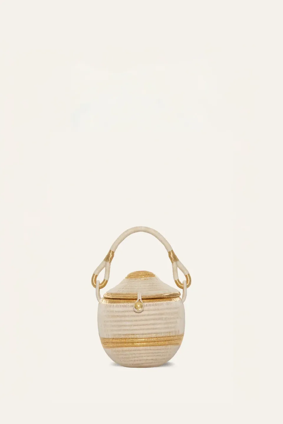 Johanna Ortiz Rooted Grace borsa secchiello ecru paglia