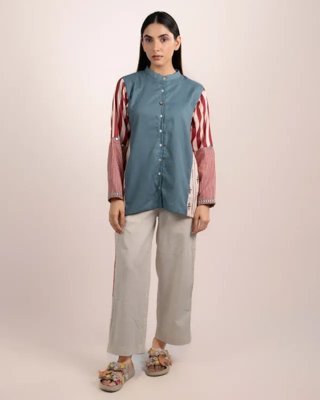 Our Dve Lyra camicia blu modal regular fit