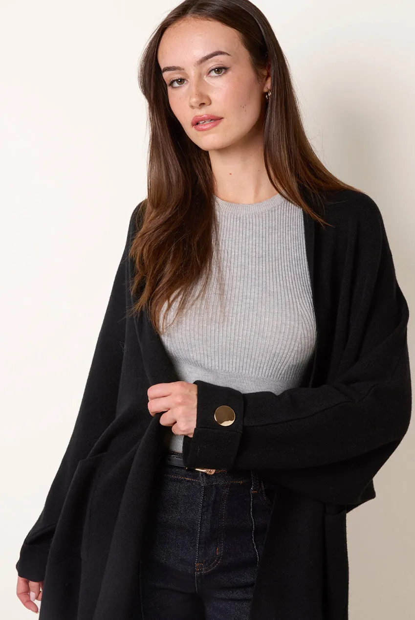 Blue Vanilla Heavy Knit cardigan nero chunky unisize