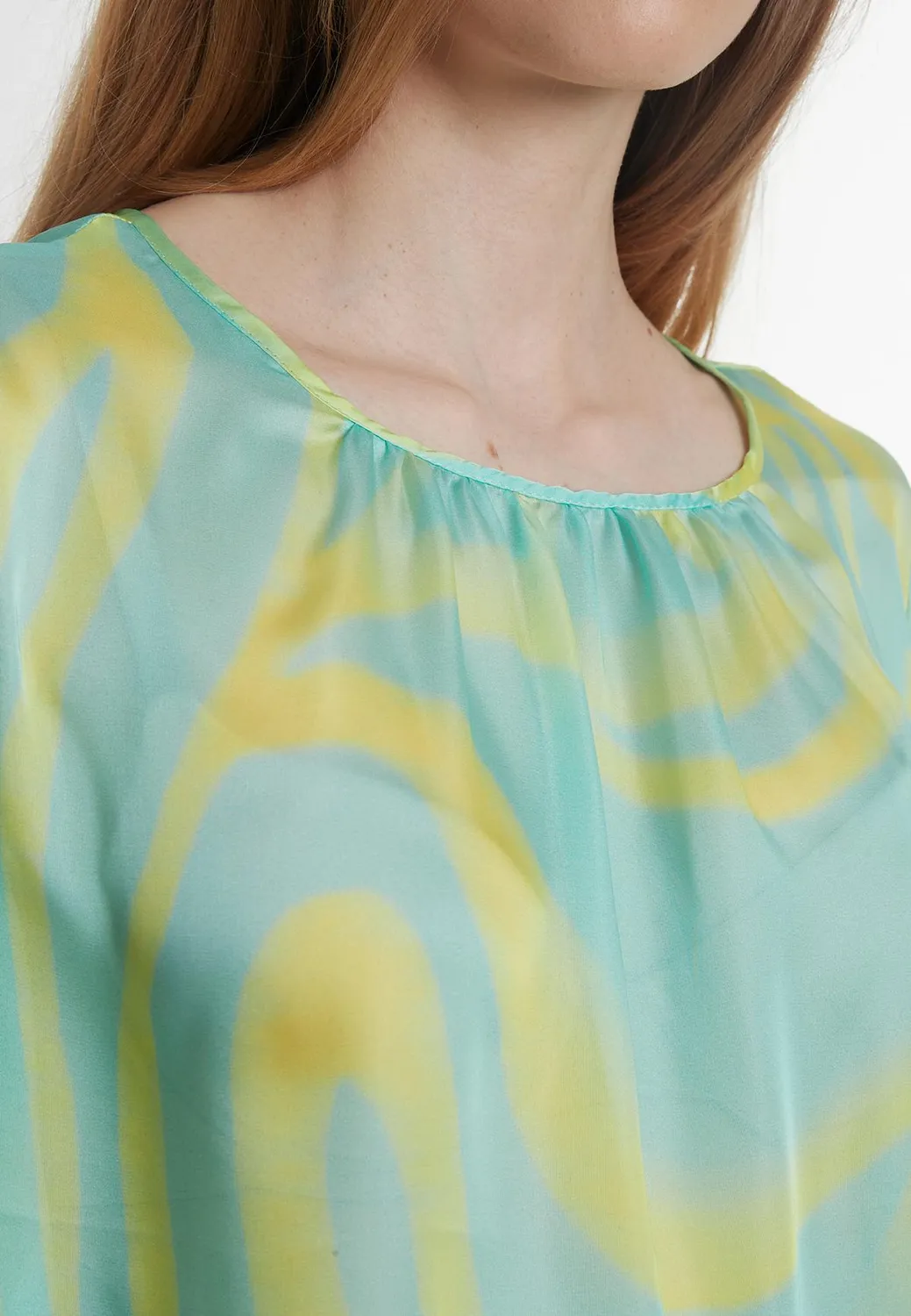 Ana Alcazar Pedmi camicetta chiffon animalier verde