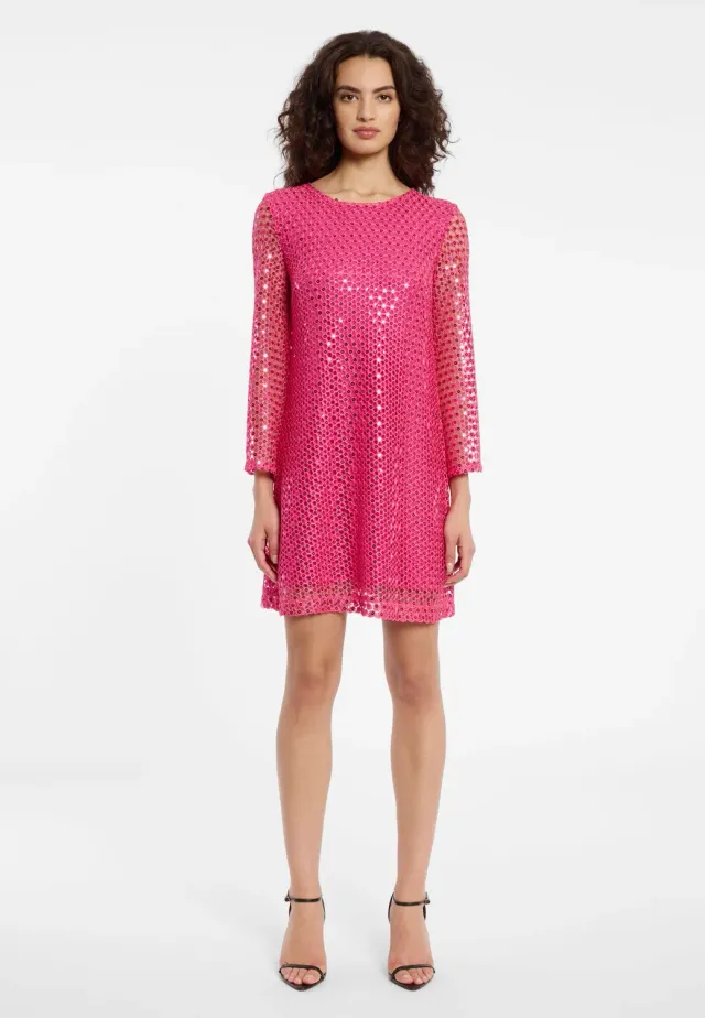 Ana Alcazar Zadaba abito tunica pizzo fucsia