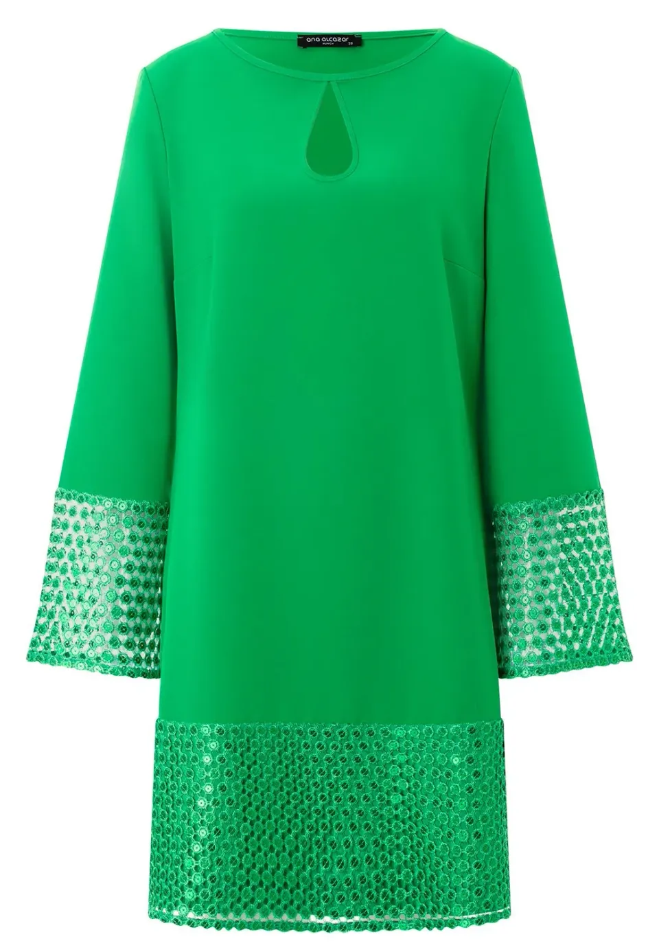 Ana Alcazar Pacyna abito cocktail verde maniche lunghe