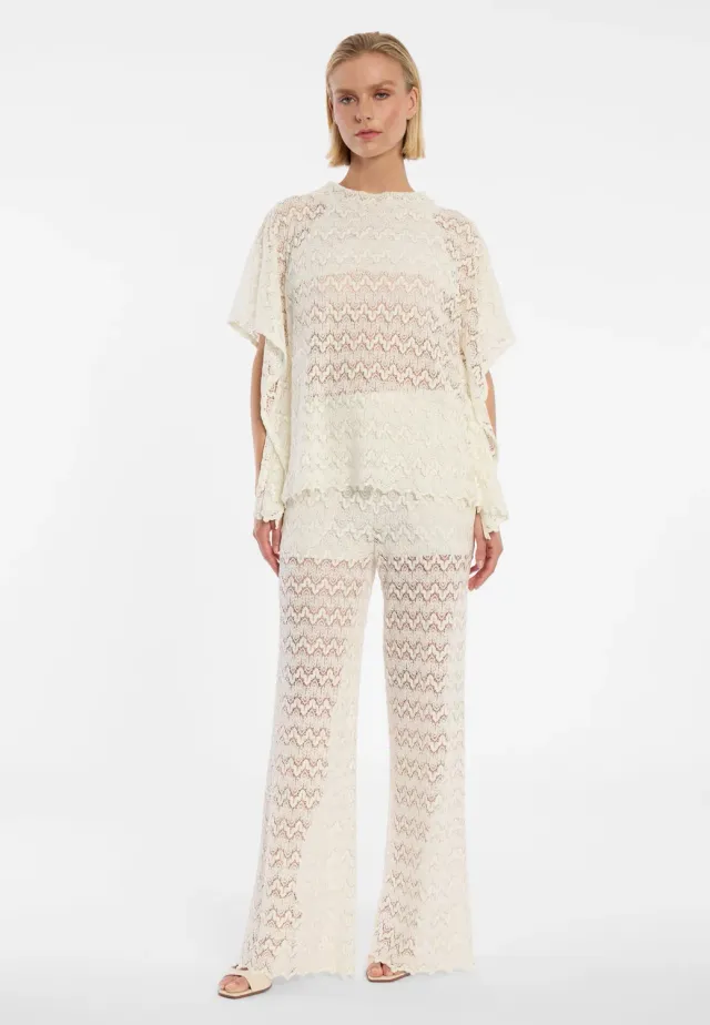 Ana Alcazar Duine top in maglia bianco elegante