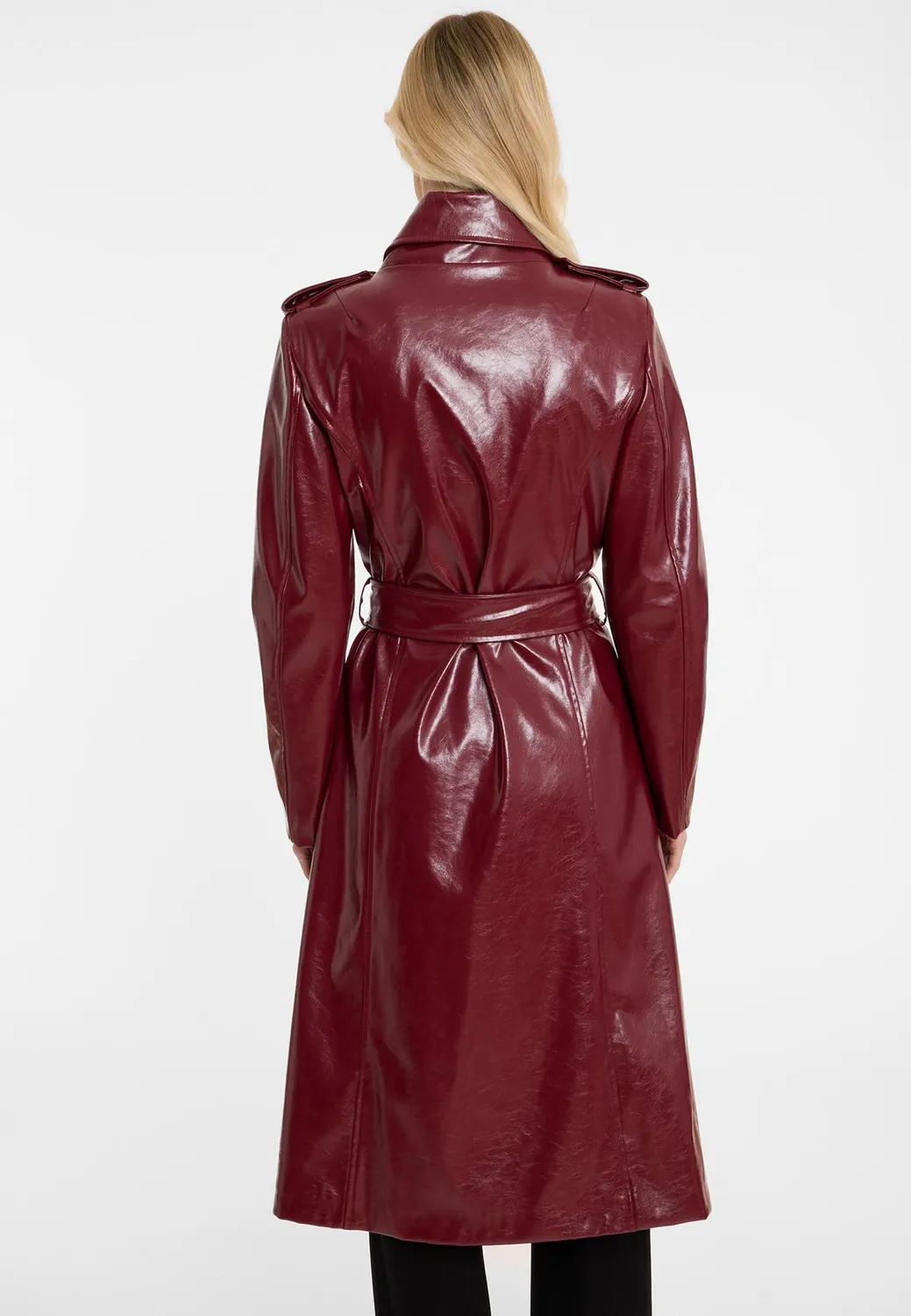 Ana Alcazar Acela trench bordeaux vernice