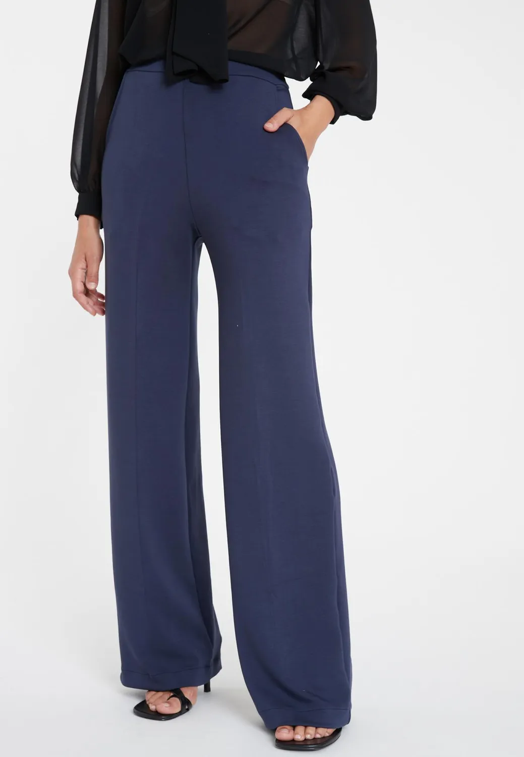 Ana Alcazar Sefasi pantaloni larghi jersey blu