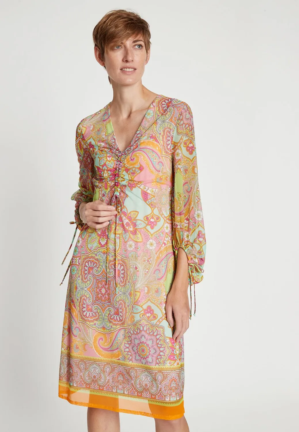 Ana Alcazar Lissy abito maniche lunghe paisley