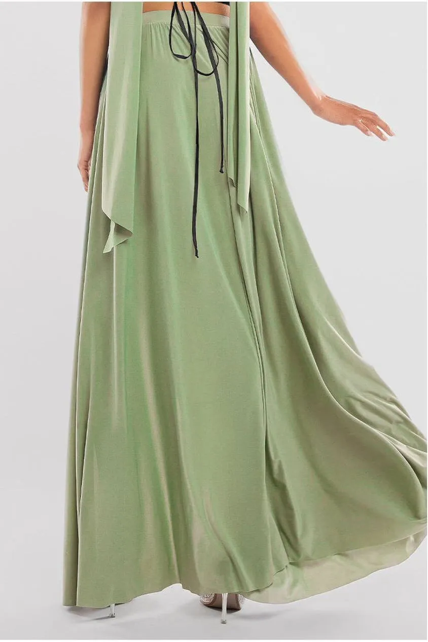 Goddiva Side Split gonna maxi blu avio spacco