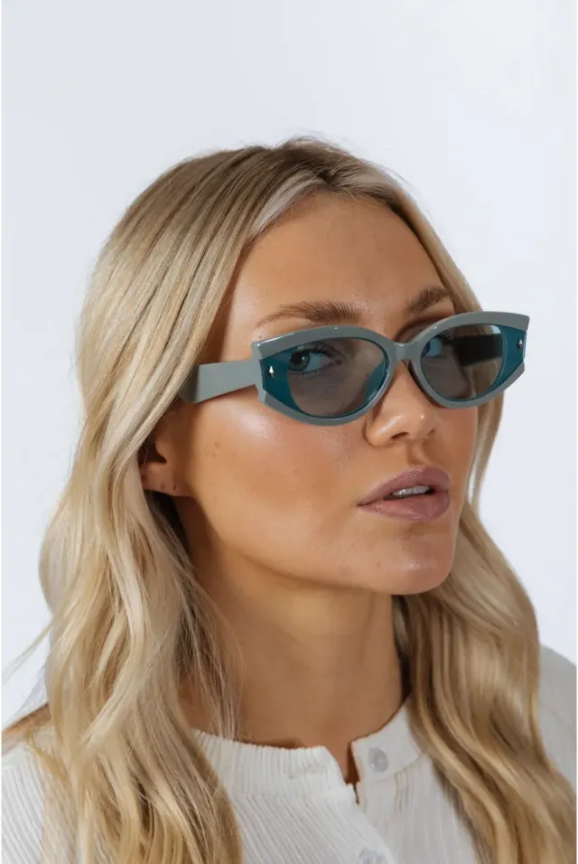 SVNX Vintage Occhiali da Sole Blu Ovali