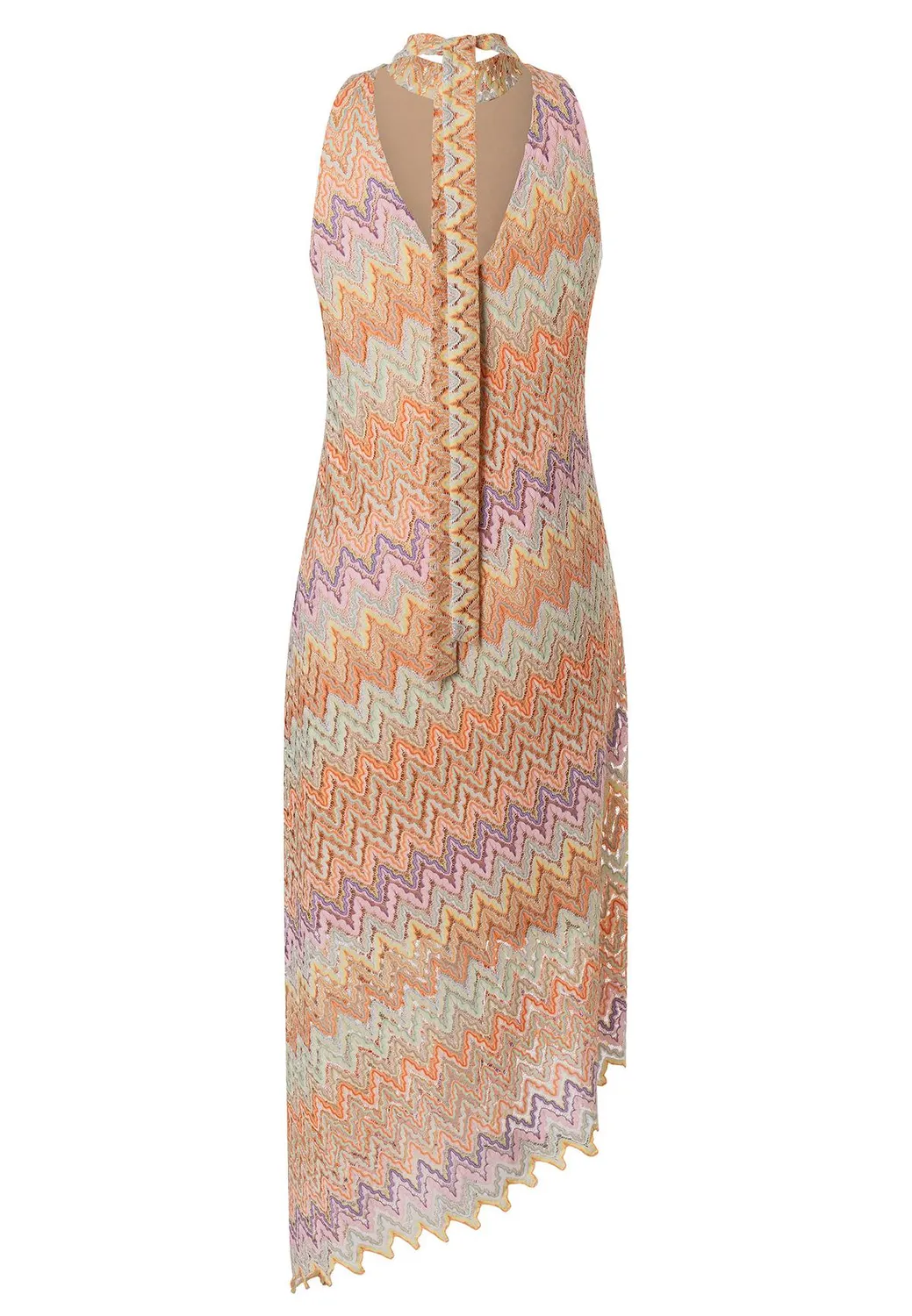 Ana Alcazar Zajana abito midi smanicato maglia zigzag