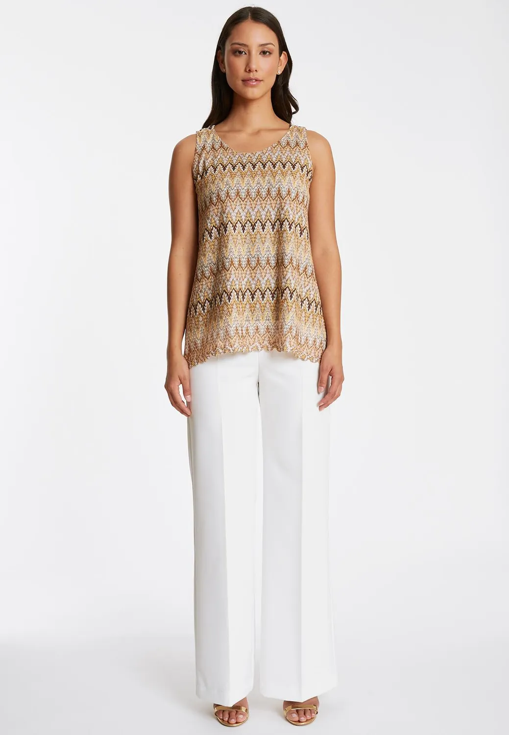 Ana Alcazar Paara top maglia traforata beige