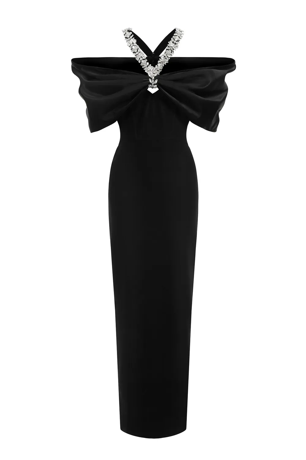 Bella Barnett Sloan Abito Maxi Bandage Nero Strass