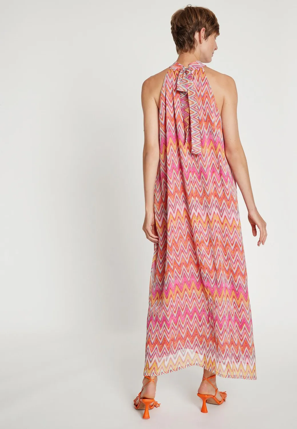 Ana Alcazar Libane abito maxi halter multicolore