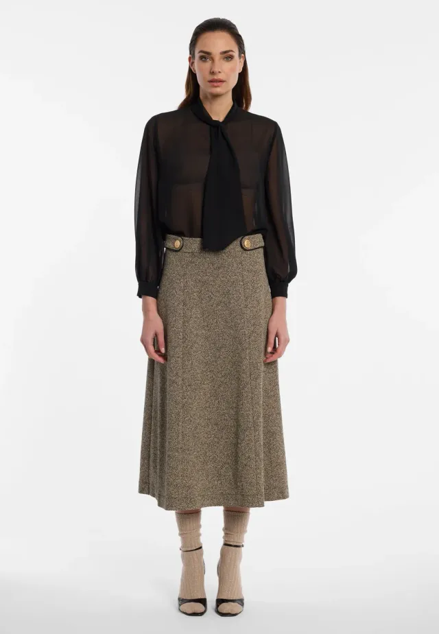 Ana Alcazar Efilaris gonna midi tweed svasata