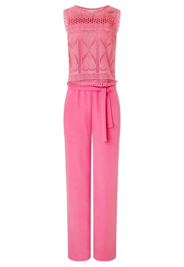 Ana Alcazar Paddy tuta lunga rosa top pizzo cuore