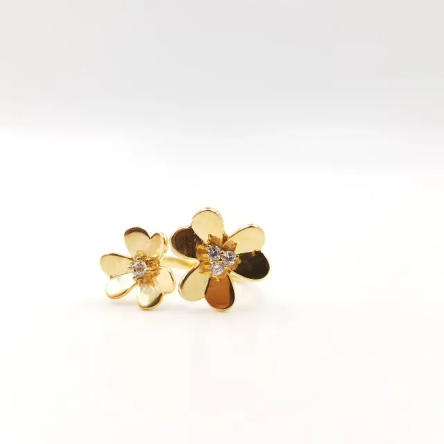 Our Dve Drifter anello argento dorato con zirconi