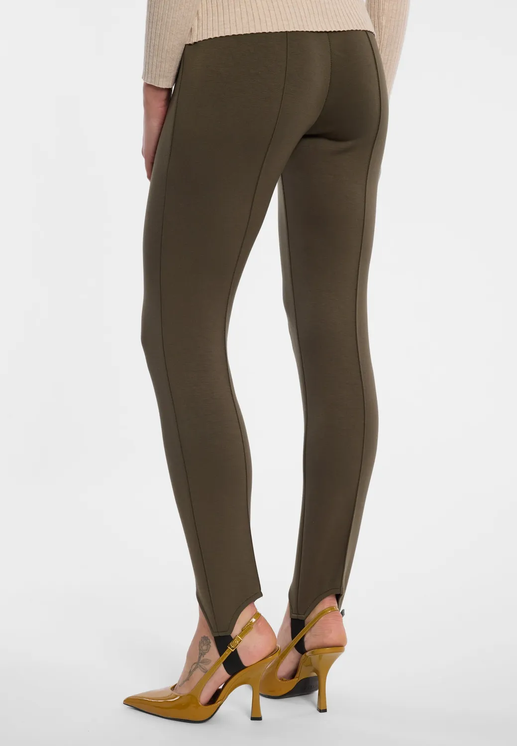 Ana Alcazar Edorienne pantaloni staffa kaki skinny