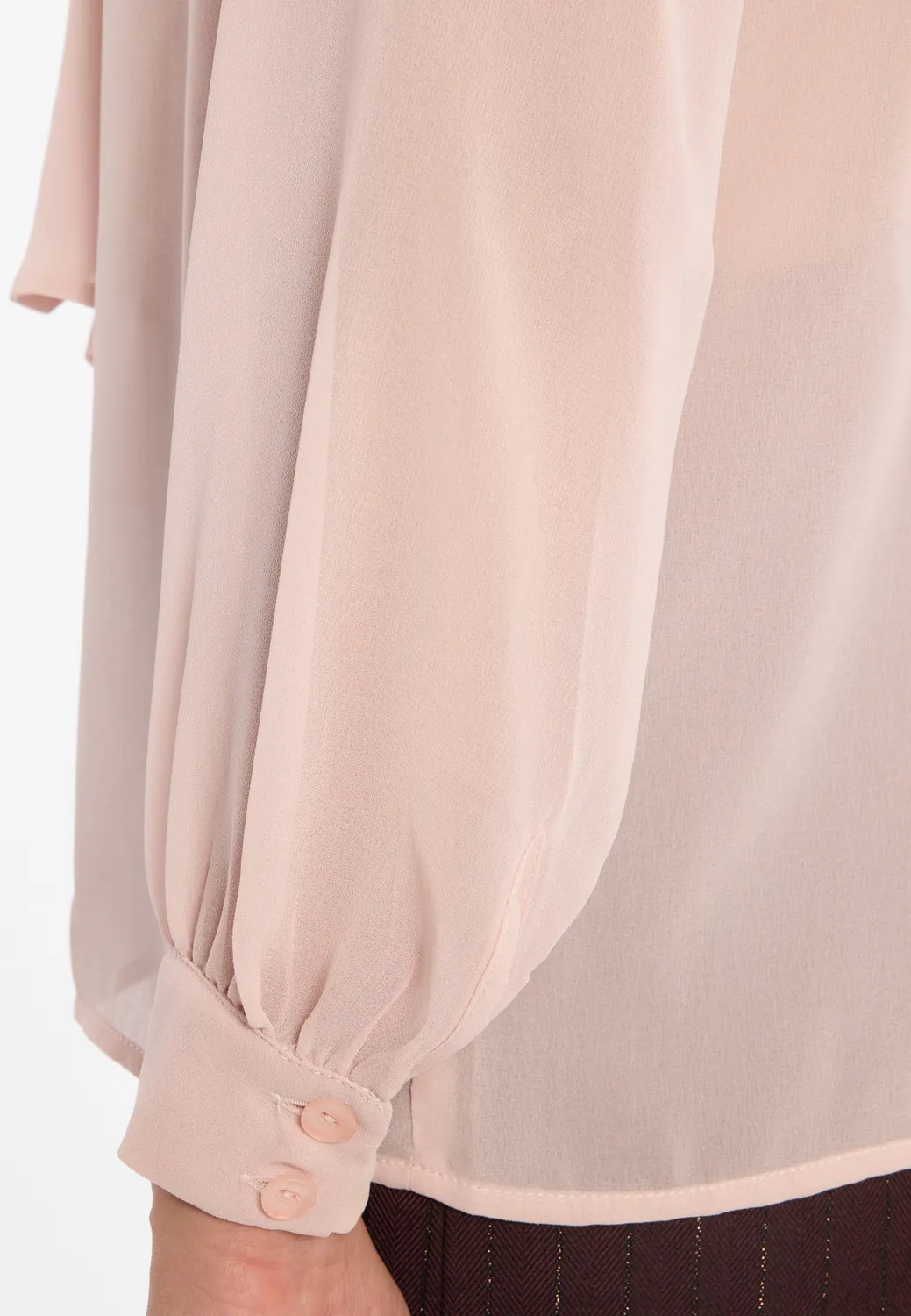 Ana Alcazar Ablea blusa chiffon rosa maniche a sbuffo