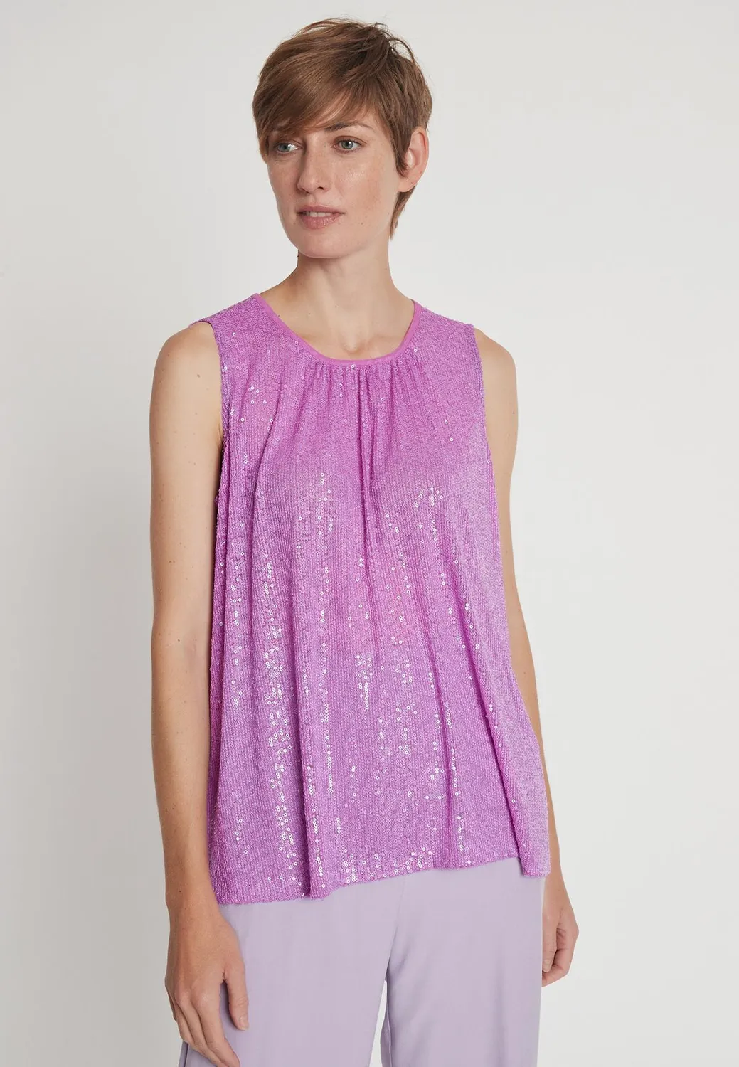 Ana Alcazar Labesi top paillettes senza maniche