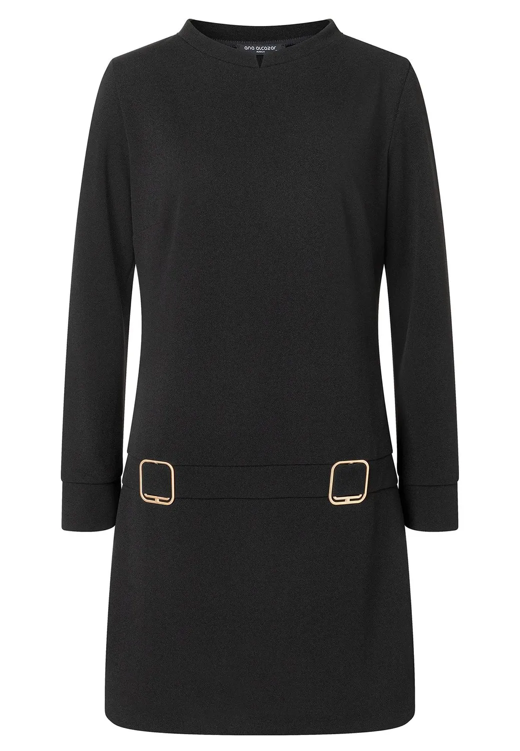 Ana Alcazar Admara abito nero mini maniche lunghe