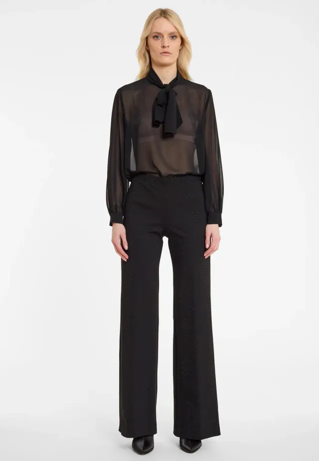 Ana Alcazar Abosa pantaloni svasati neri strass