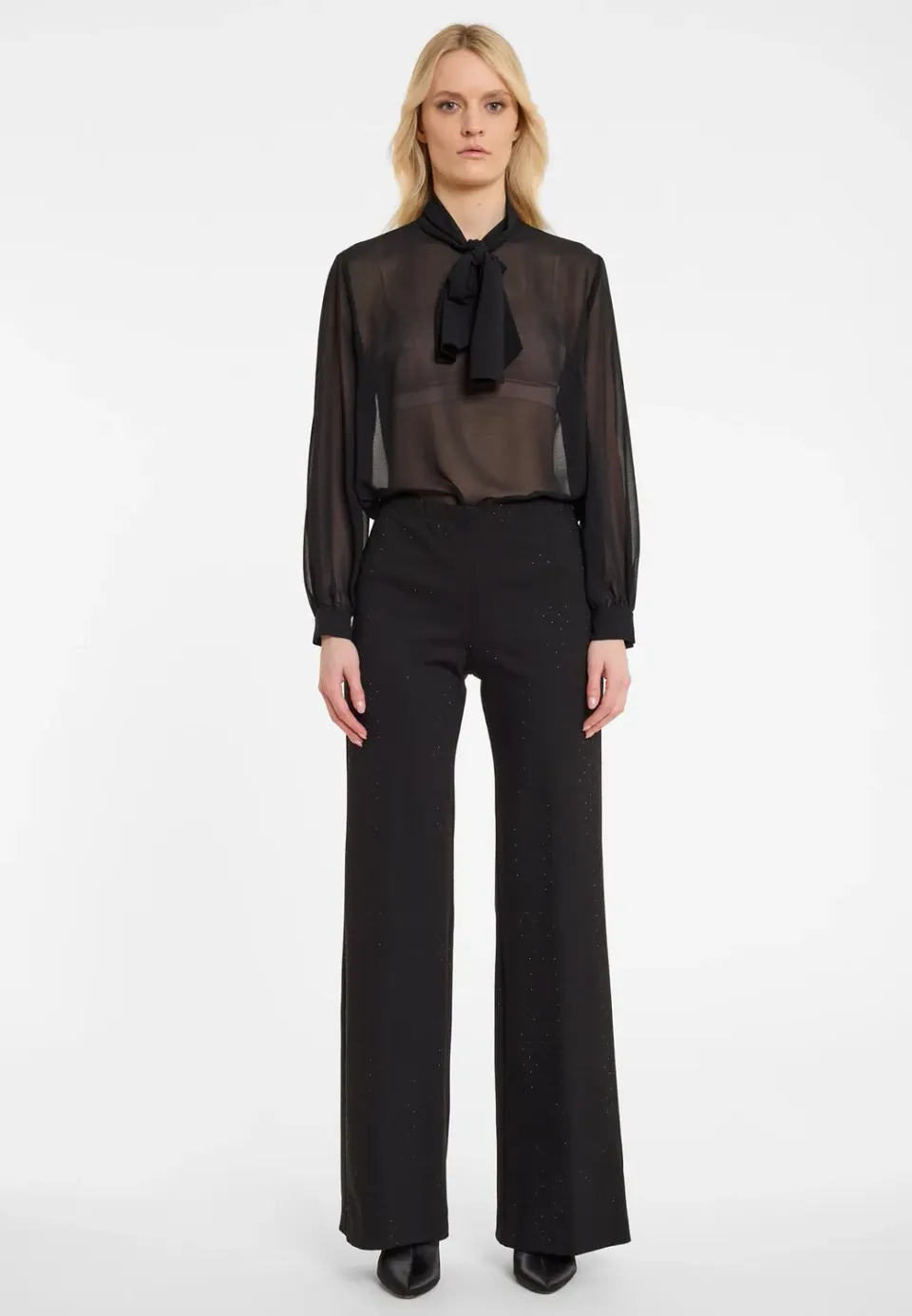 Ana Alcazar Abosa pantaloni svasati neri strass