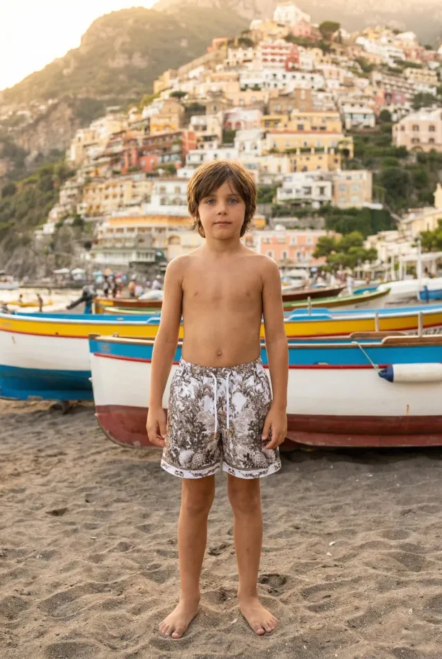 Antica Sartoria FC206 shorts bimbo turchese taglia 4 cotone