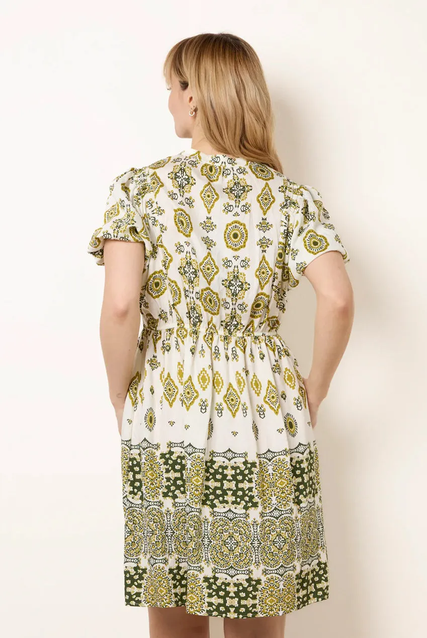Blue Vanilla Abstract Print abito mini verde M viscosa