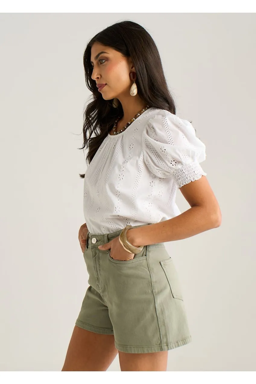 Gini London Khaki shorts denim cachi tasche classiche
