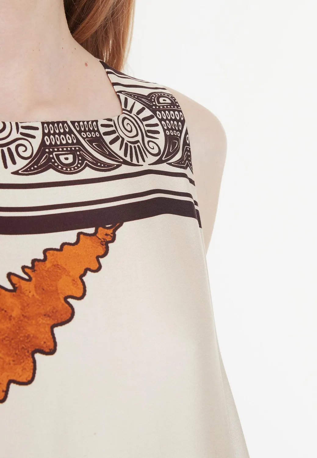 Ana Alcazar Palea vestito midi raso marrone