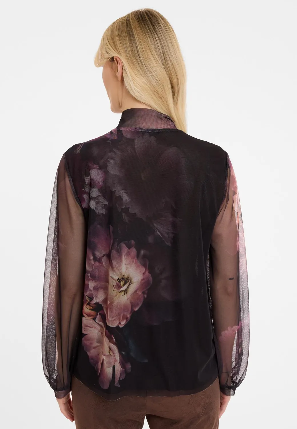 Ana Alcazar Azina camicia velata floreale nera