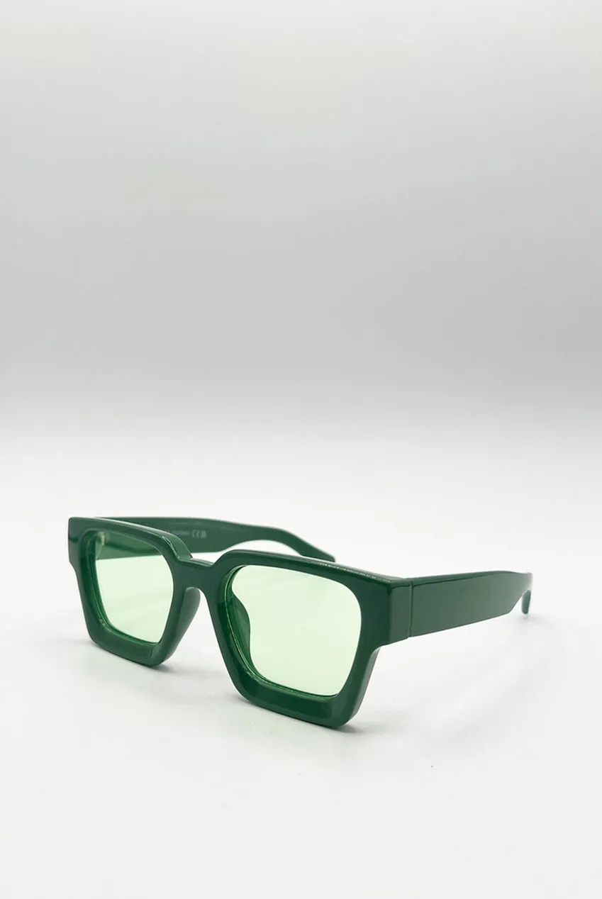 SVNX Square Retro occhiali da sole verde menta taglia unica