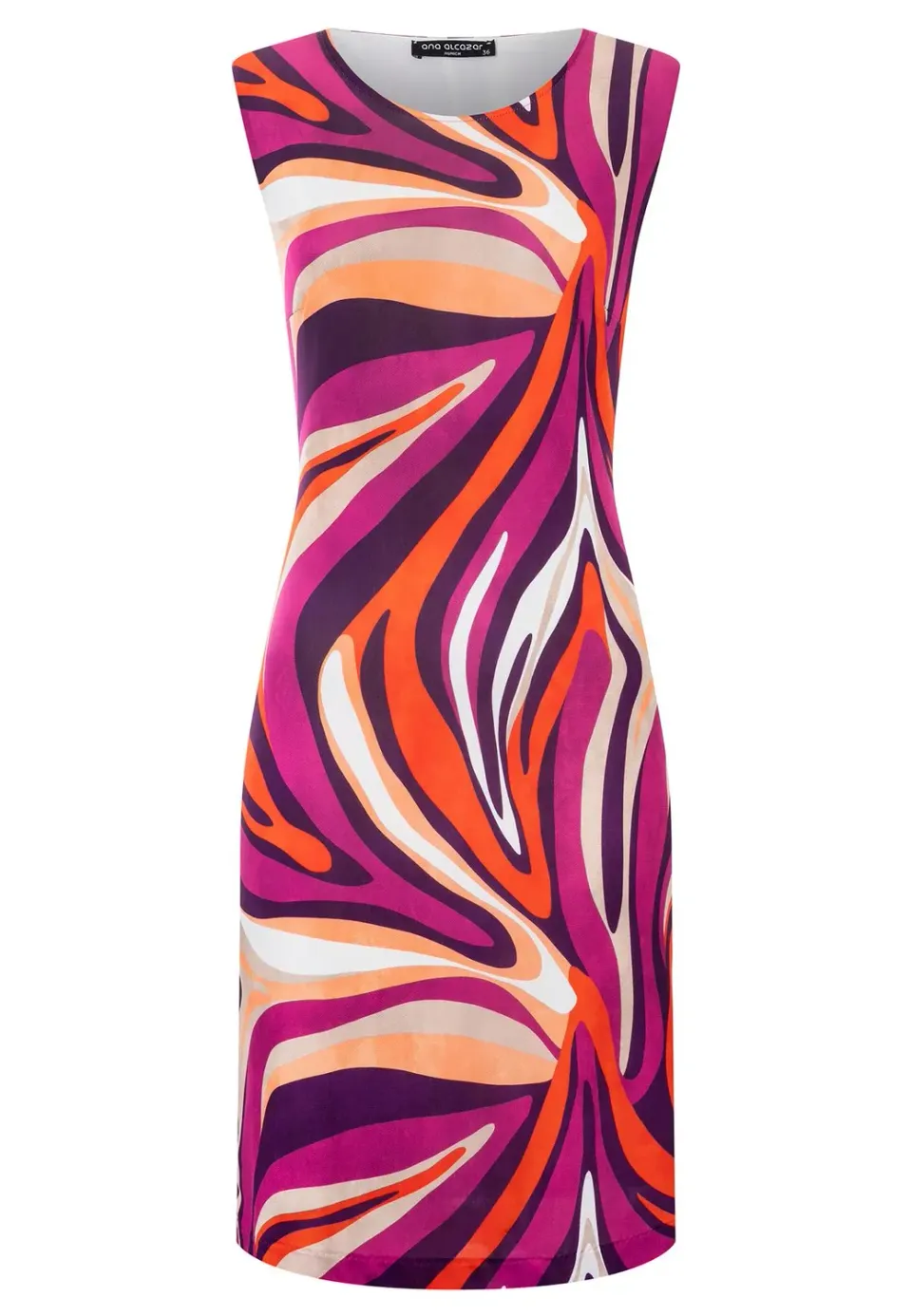 Ana Alcazar Primy tubino jersey stampa fucsia