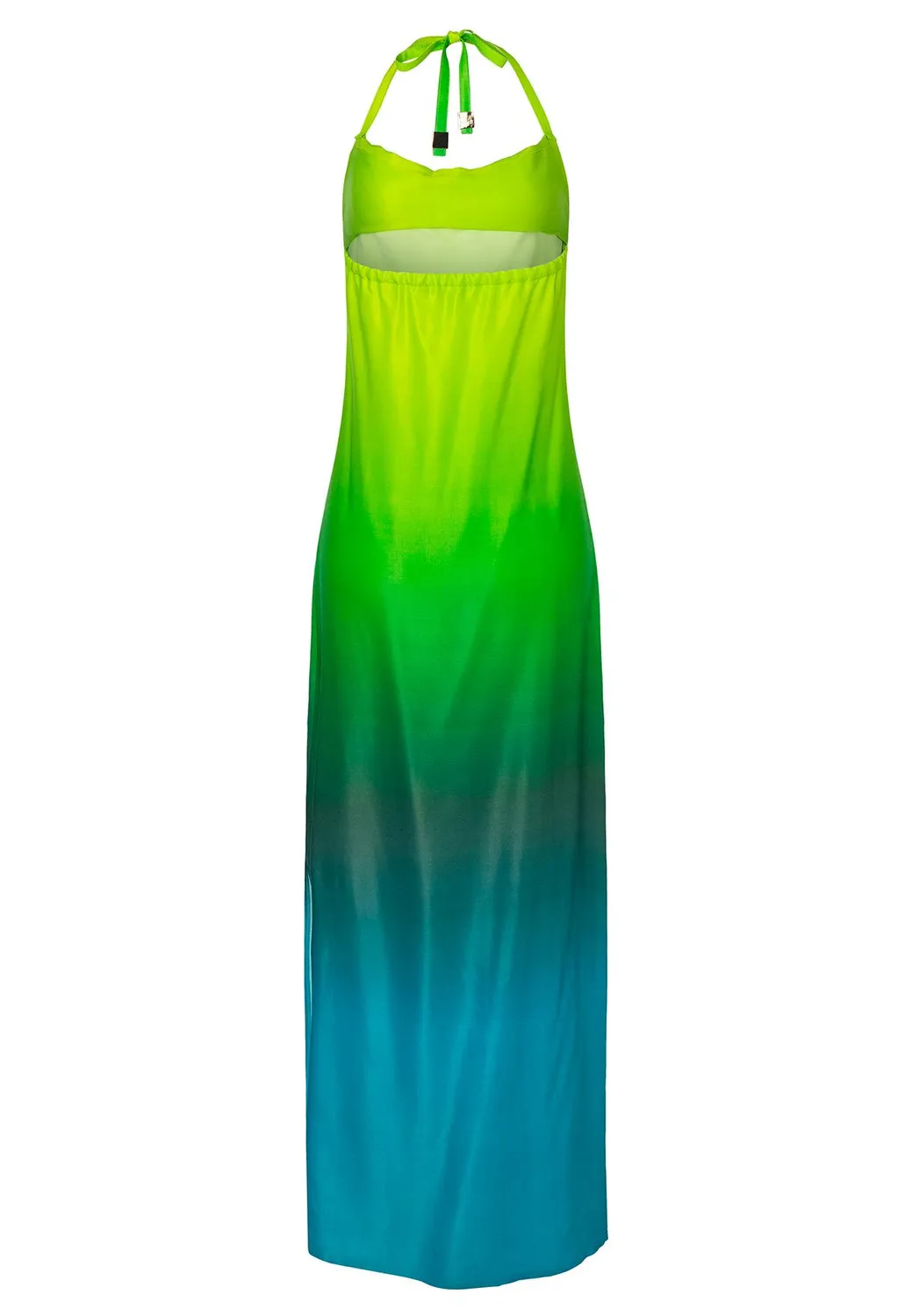 Ana Alcazar Rapea abito halter degradé aqua lime